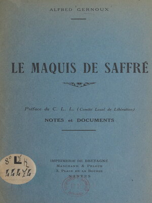 cover image of Le maquis de Saffré